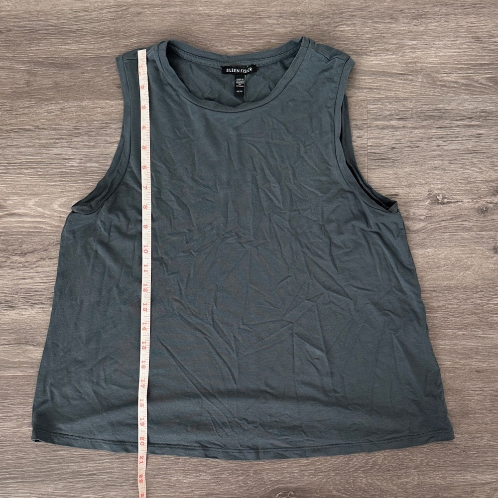 Eileen Fisher Charcoal Sleeveless Muscle Tee - Picture 6 of 6